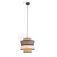 Lexi Lighting-Václava Rattan Pendant Light-White, Grey and Natural Shade